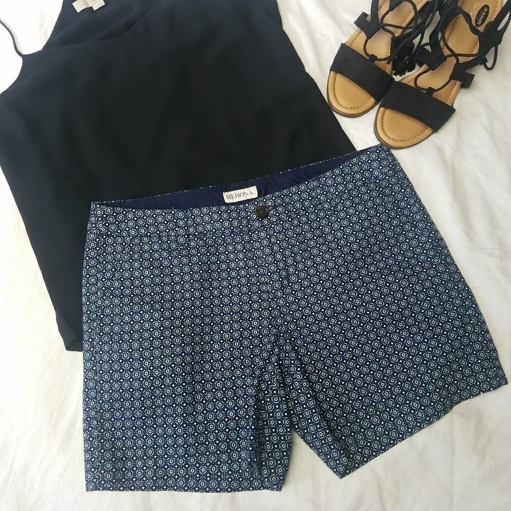 Merona shorts blue green sz 6